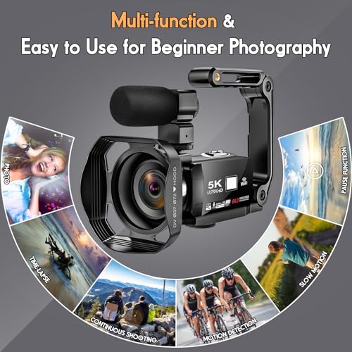 5K Video Camera 64MP Camcorder 18X Zoom WiFi Digital Camera U58388