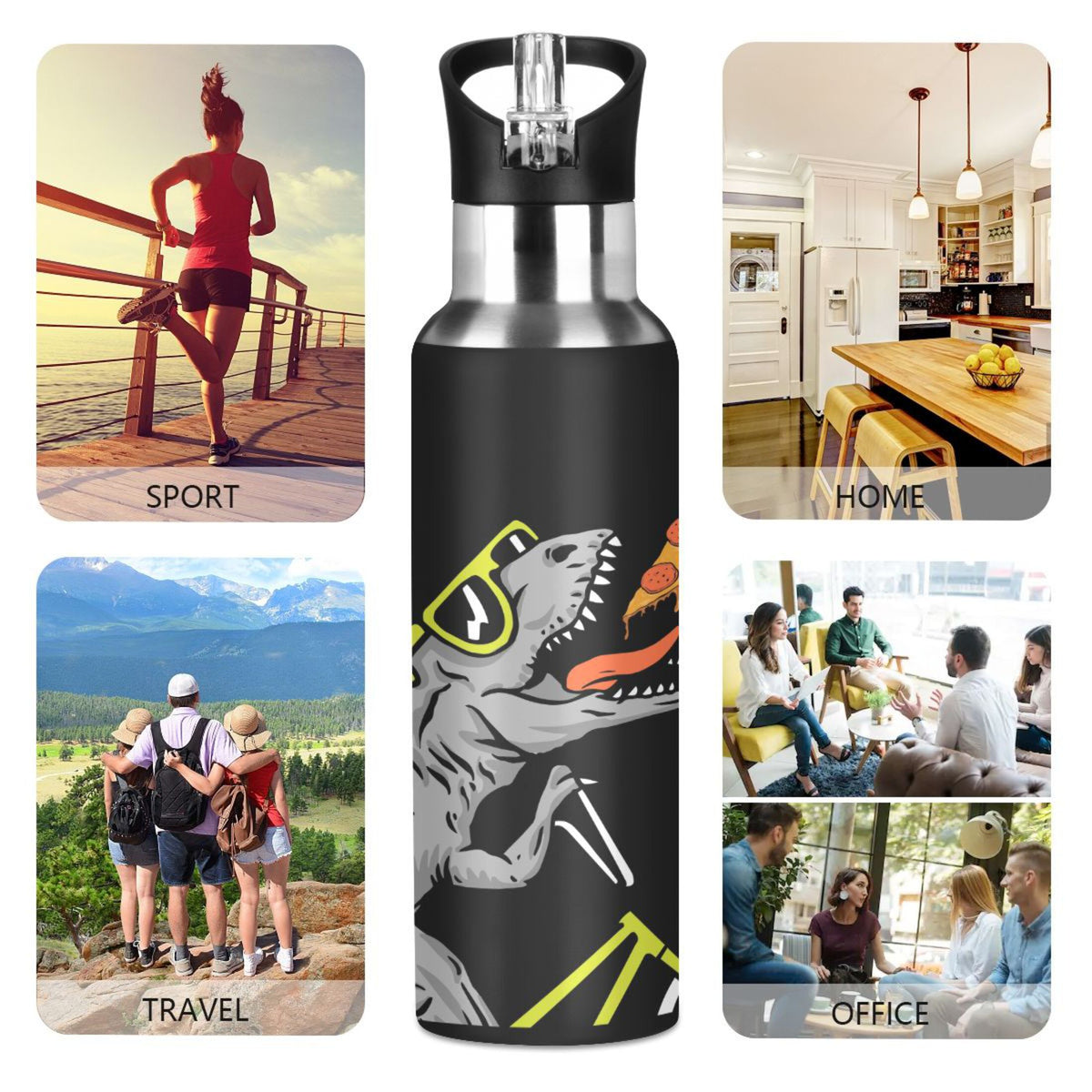 Stainless Steel Insulated Water Bottle with Straw Lid K948