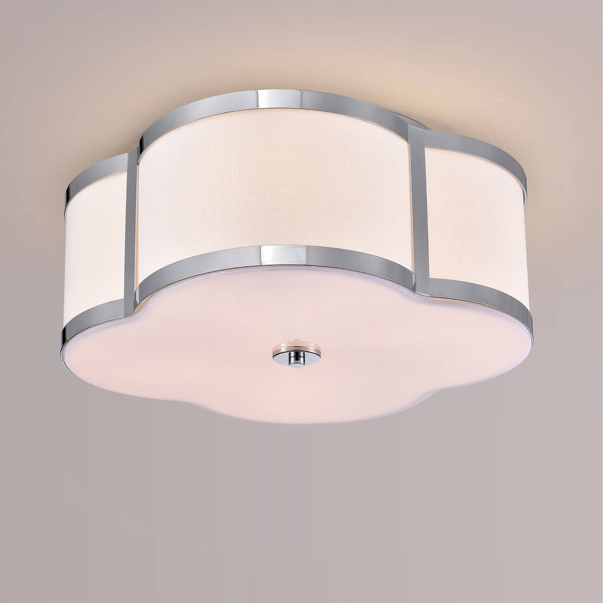 Antique Brass 4-Light Flush Mounted Ceiling Lamp J62370