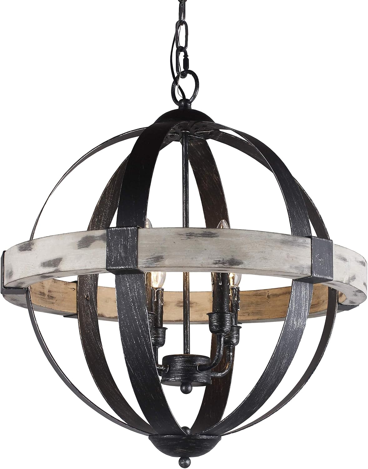 Black Wrought Iron 4 Light Chandelier T719
