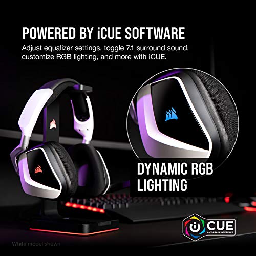White Wireless Gaming Headset with Microfiber Mesh Earpads Q8262