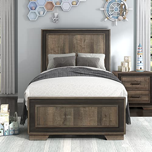 Twin Two-Tone Panel Bed L446929
