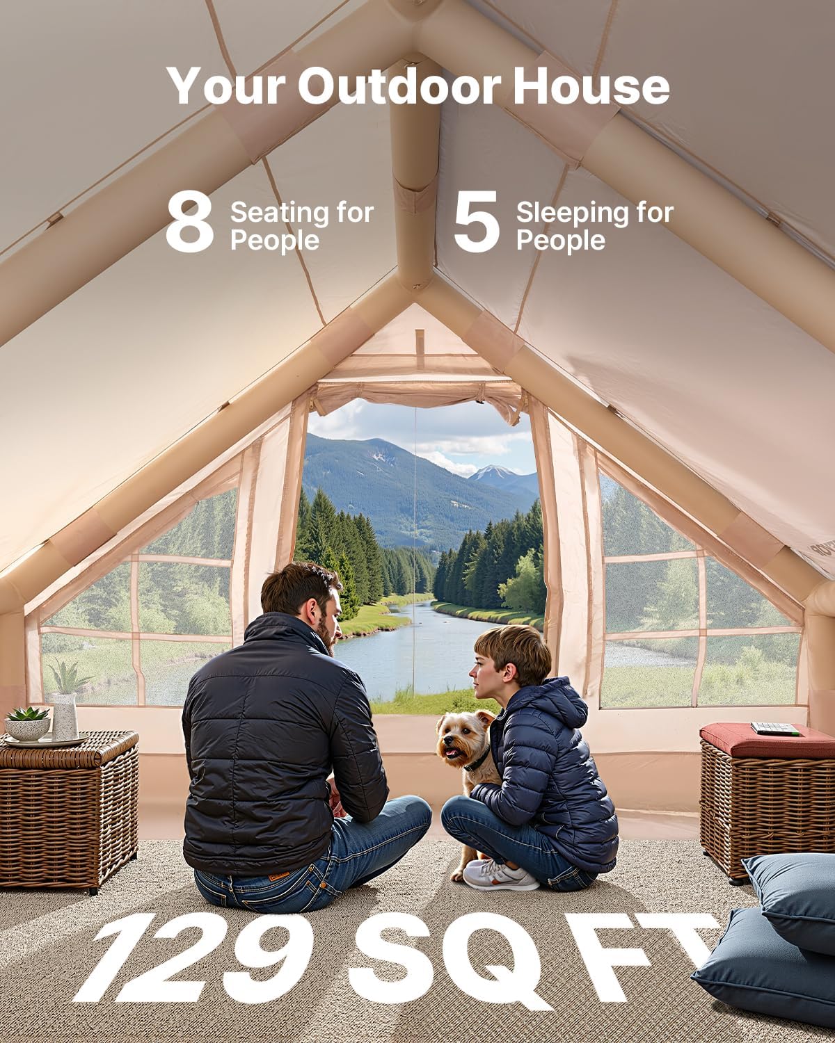 300D Oxford Inflatable Tent 5-8 Person E3370