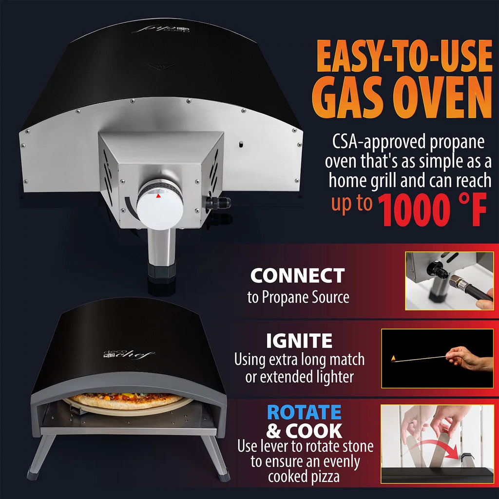 Black Portable Gas Pizza Oven S1668