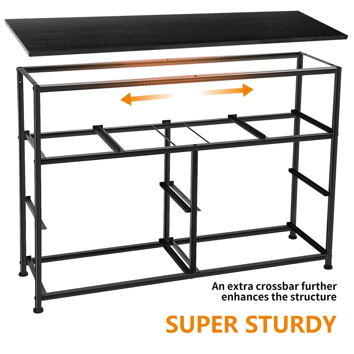 8 Drawer Fabric Dresser with Steel Frame and Wooden Top B51876
