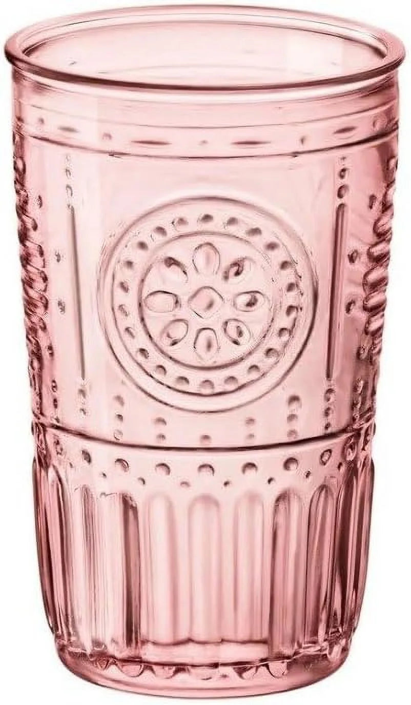 Set Of 4 16 Oz Colored Crystal Glasses Q4958