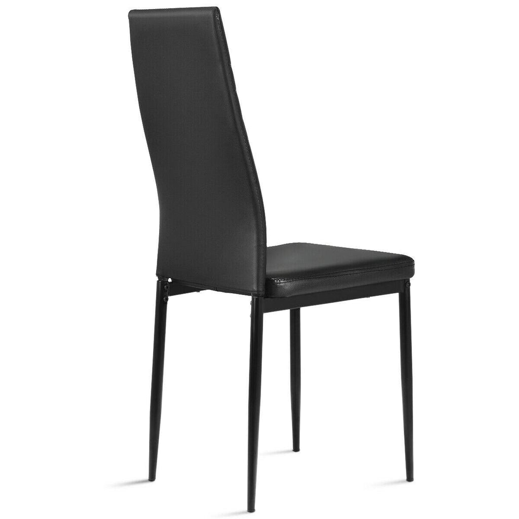 Black PVC Dining Side Chairs Set of 4 N494