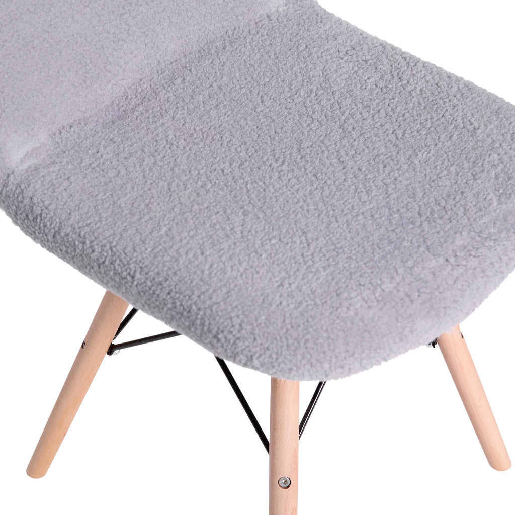 Set of 2 Gray Faux Shearling Accent Chair N45291