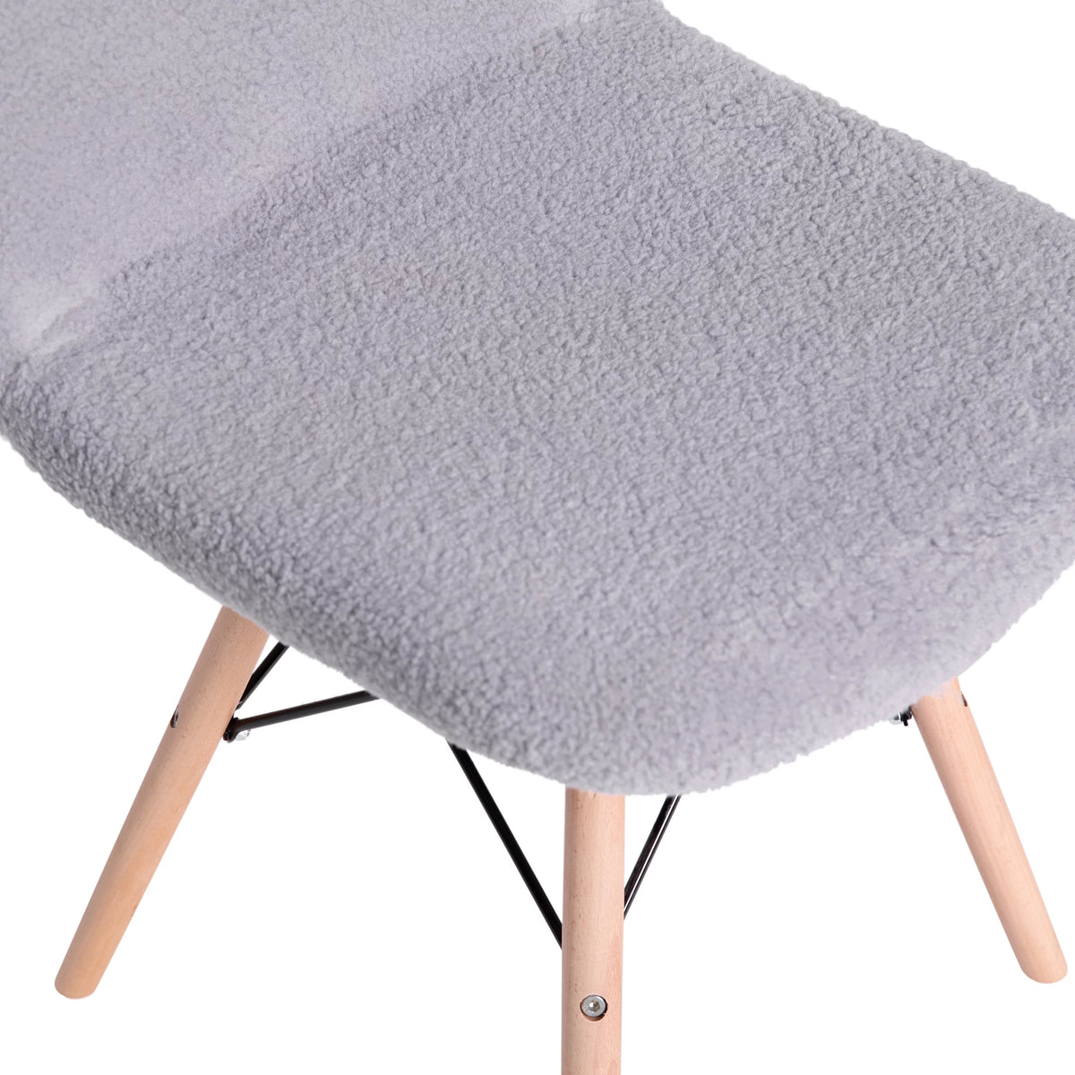 Set of 2 Gray Faux Shearling Accent Chair N45291