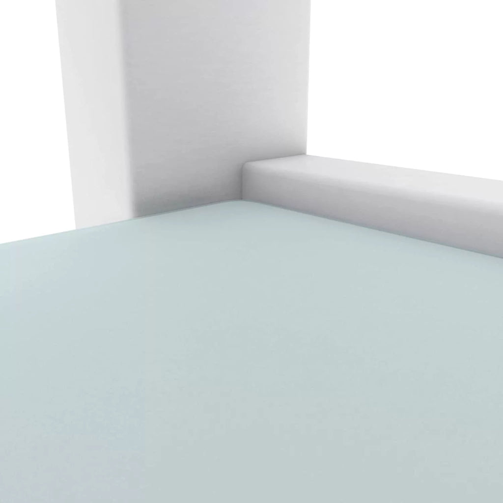 Glass End Table, 2 Layer White Small Corner Table S1043