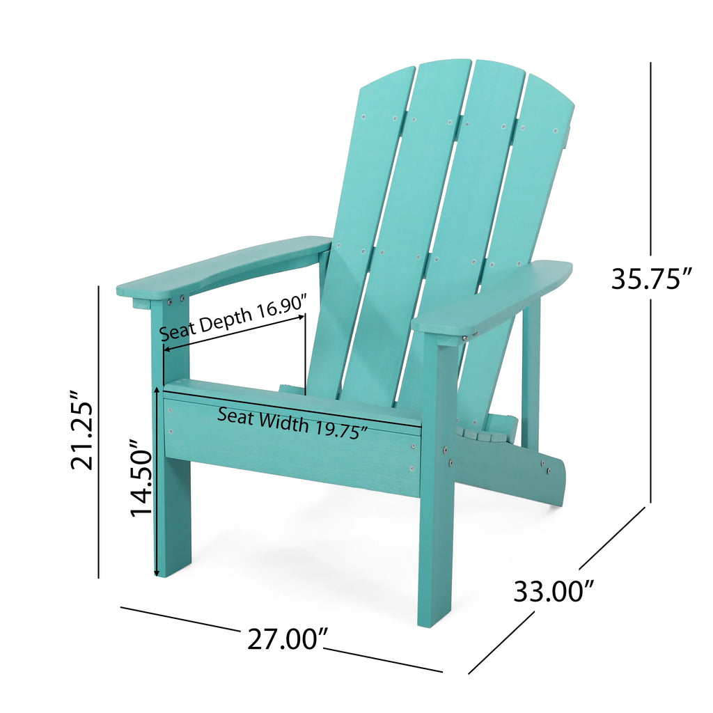 Teal Faux Wood Outdoor Adirondack Chair Z4975