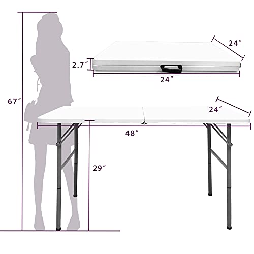 4ft Heavy Duty Portable Folding Plastic Table Z53401