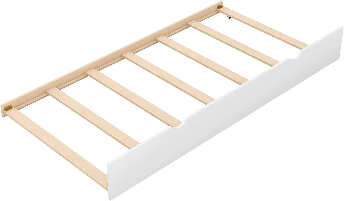 Twin Over King Wooden Bunk Bed with Trundle and Ladder W762