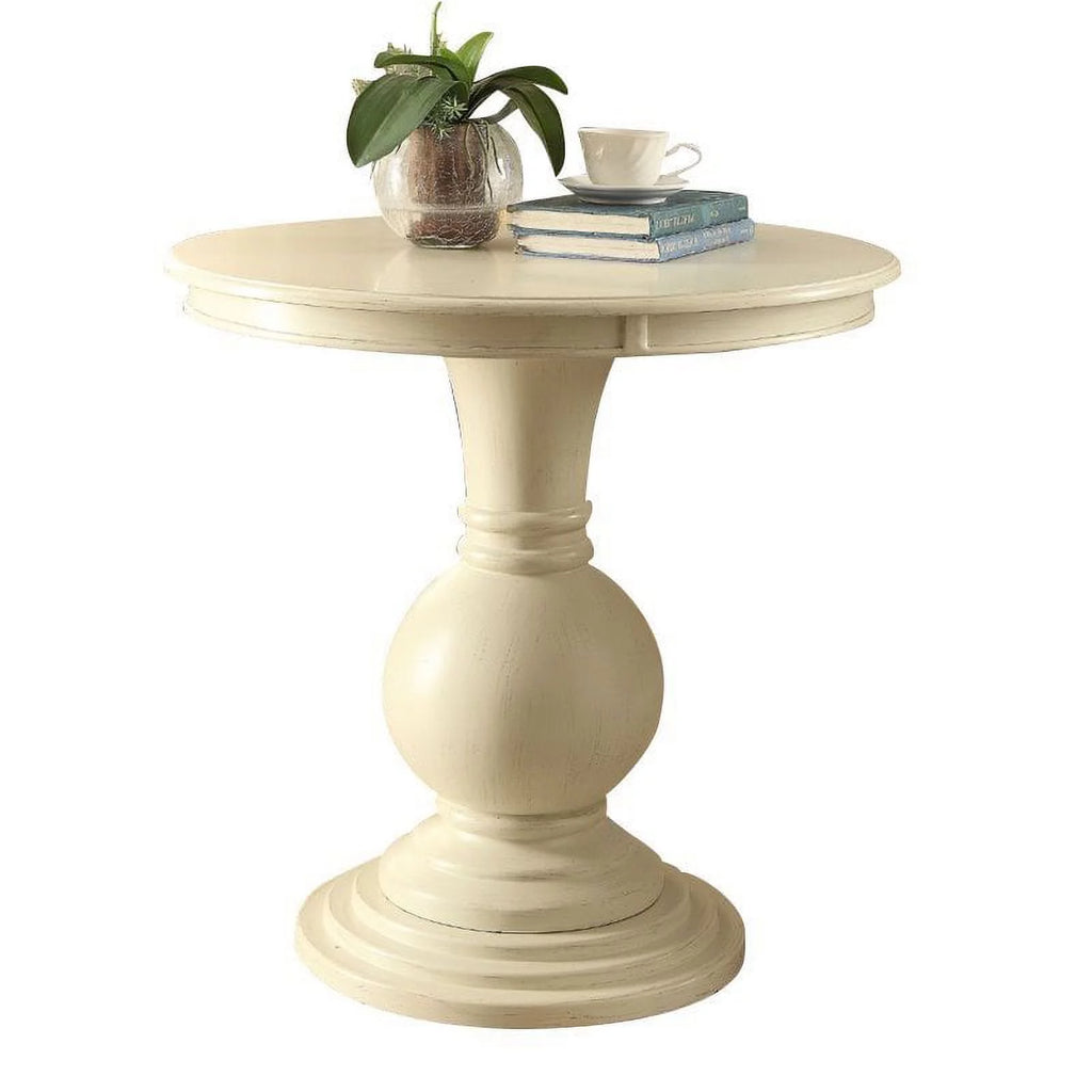 Antique White Pedestal Table E65727