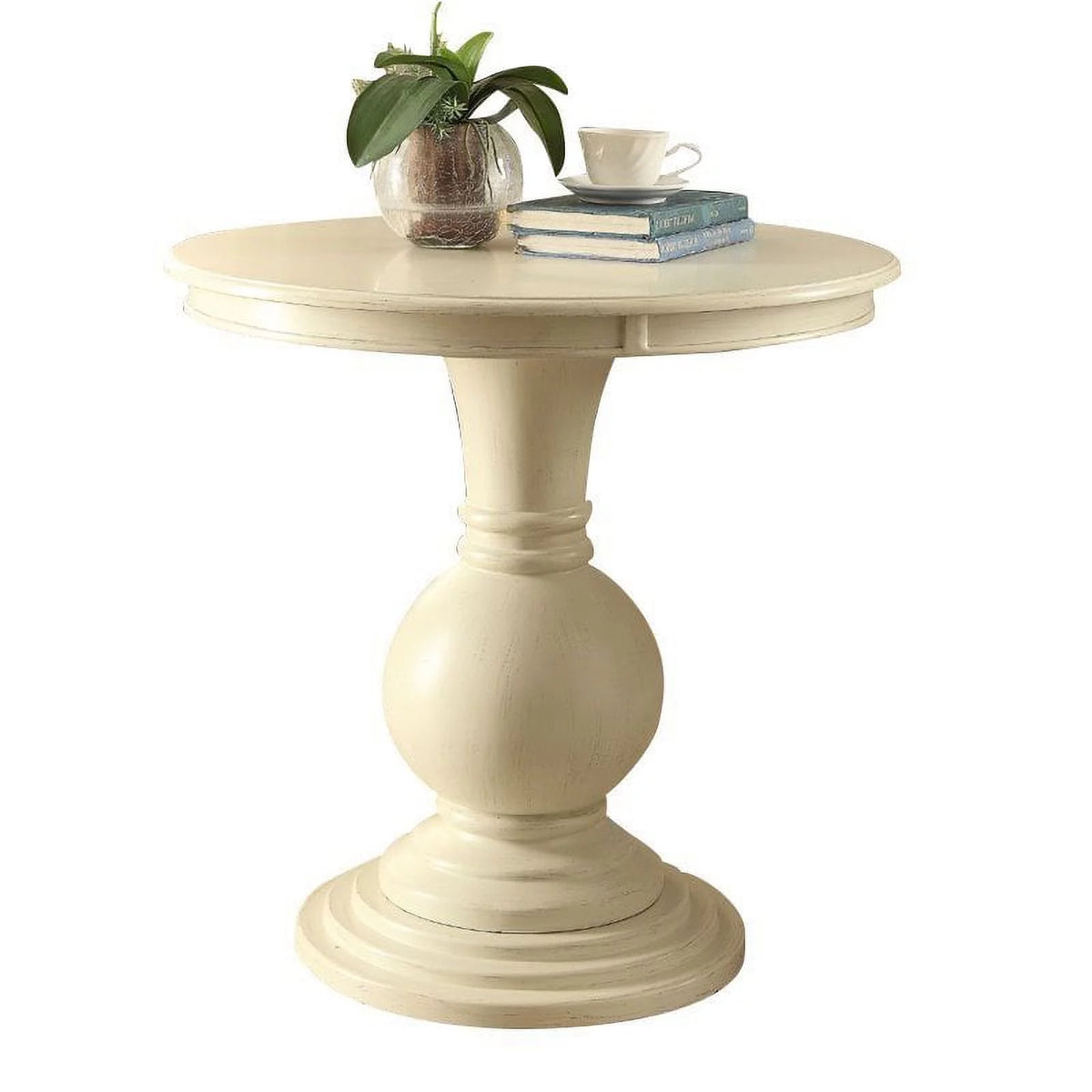 Antique White Pedestal Table E65727