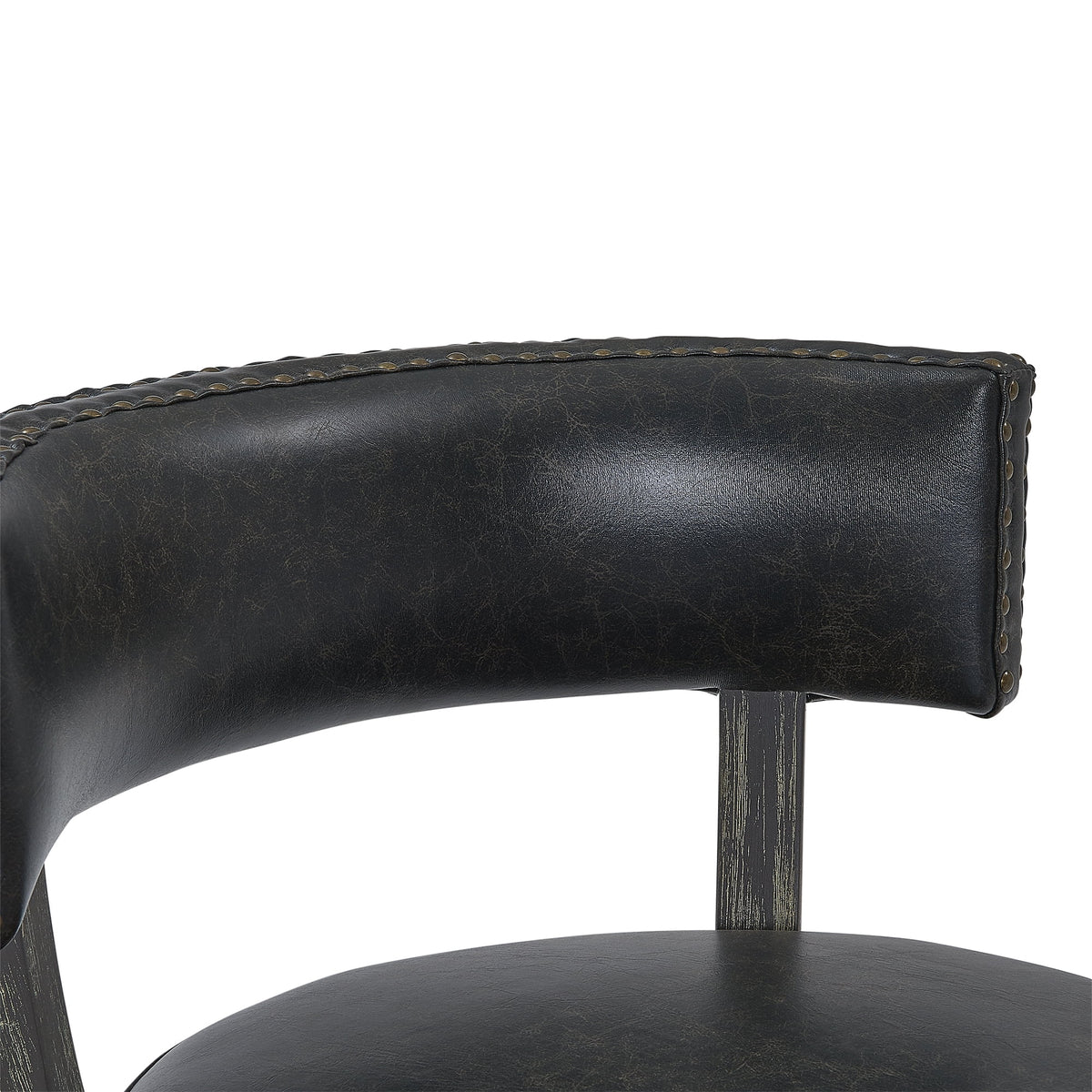 26" Wood Leather Swivel Counter Stool N36180