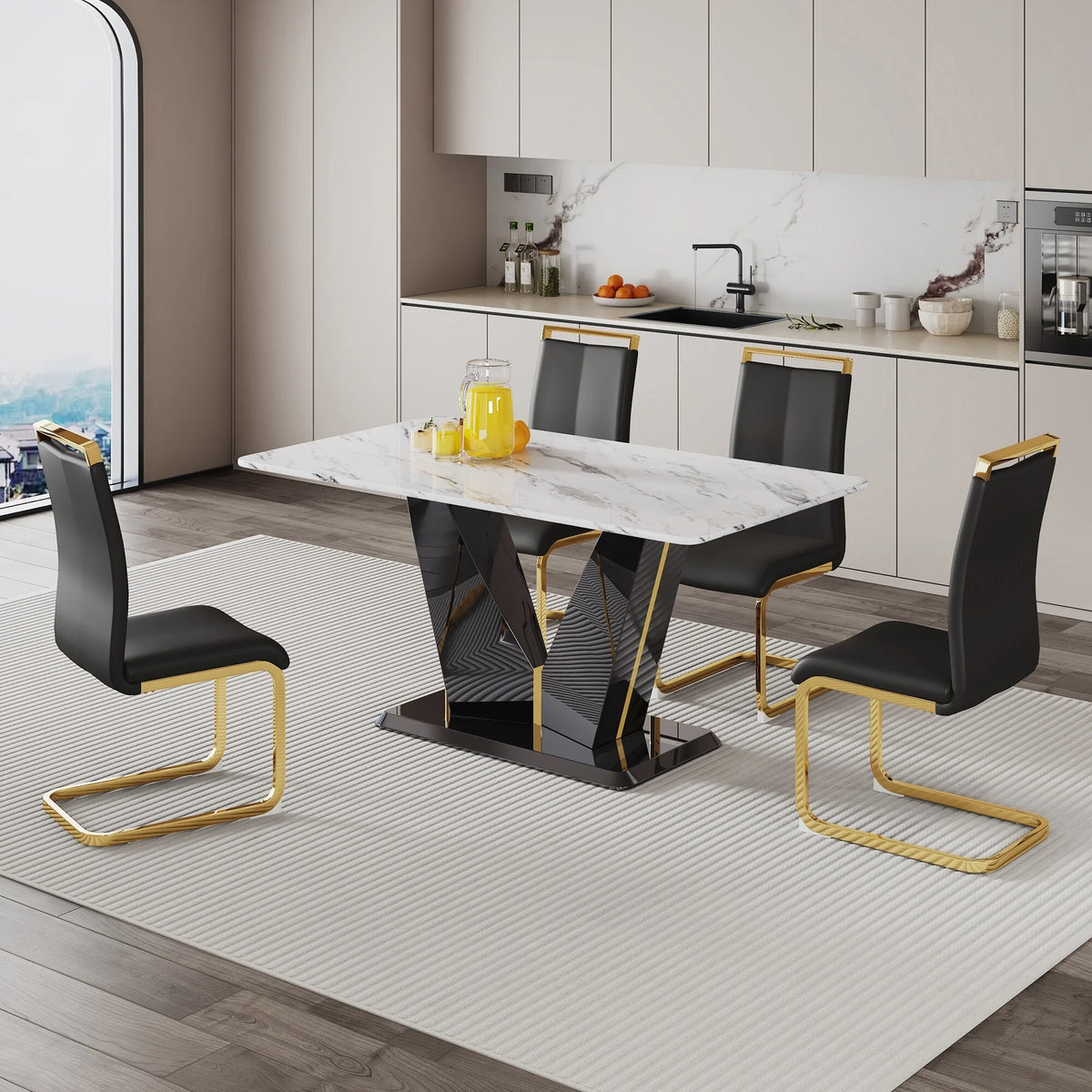White Rectangular Dining Table A91112