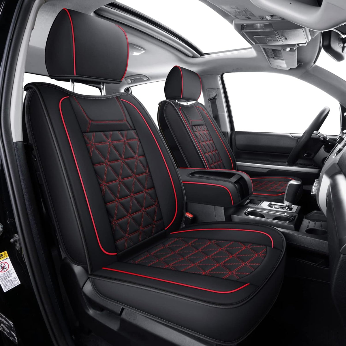Brown Waterproof Faux Leather Full Set Seat Covers P71042