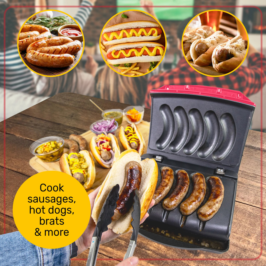 5 Link Electric Sausage and Brat Grill with Oil Drip Tray G93599