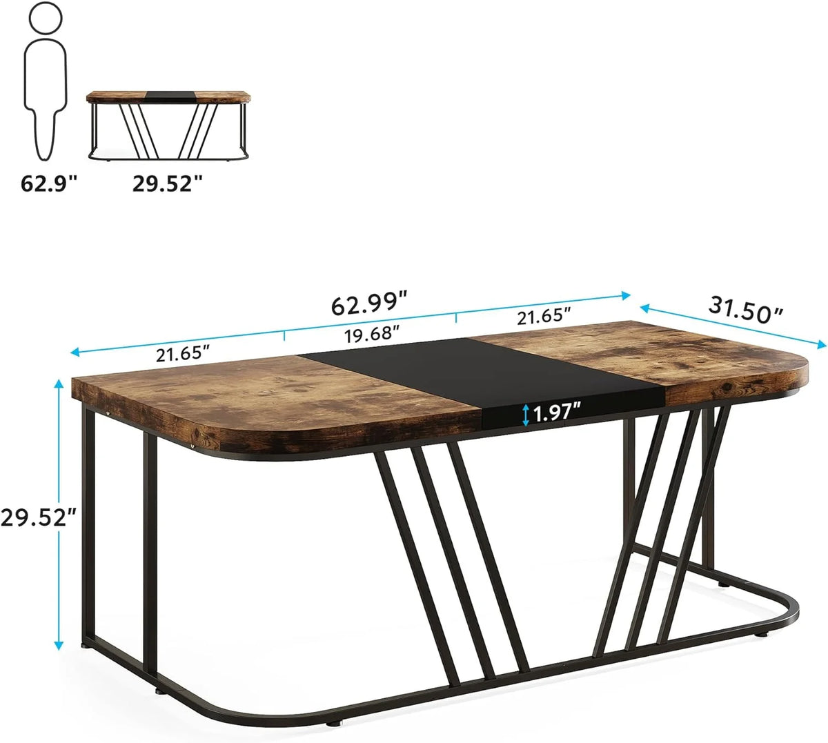 63" Industrial Executive Desk A22635