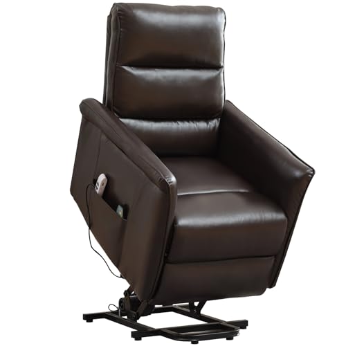Beige Power Lift Recliner with Vibration and Lumbar Heat I6000