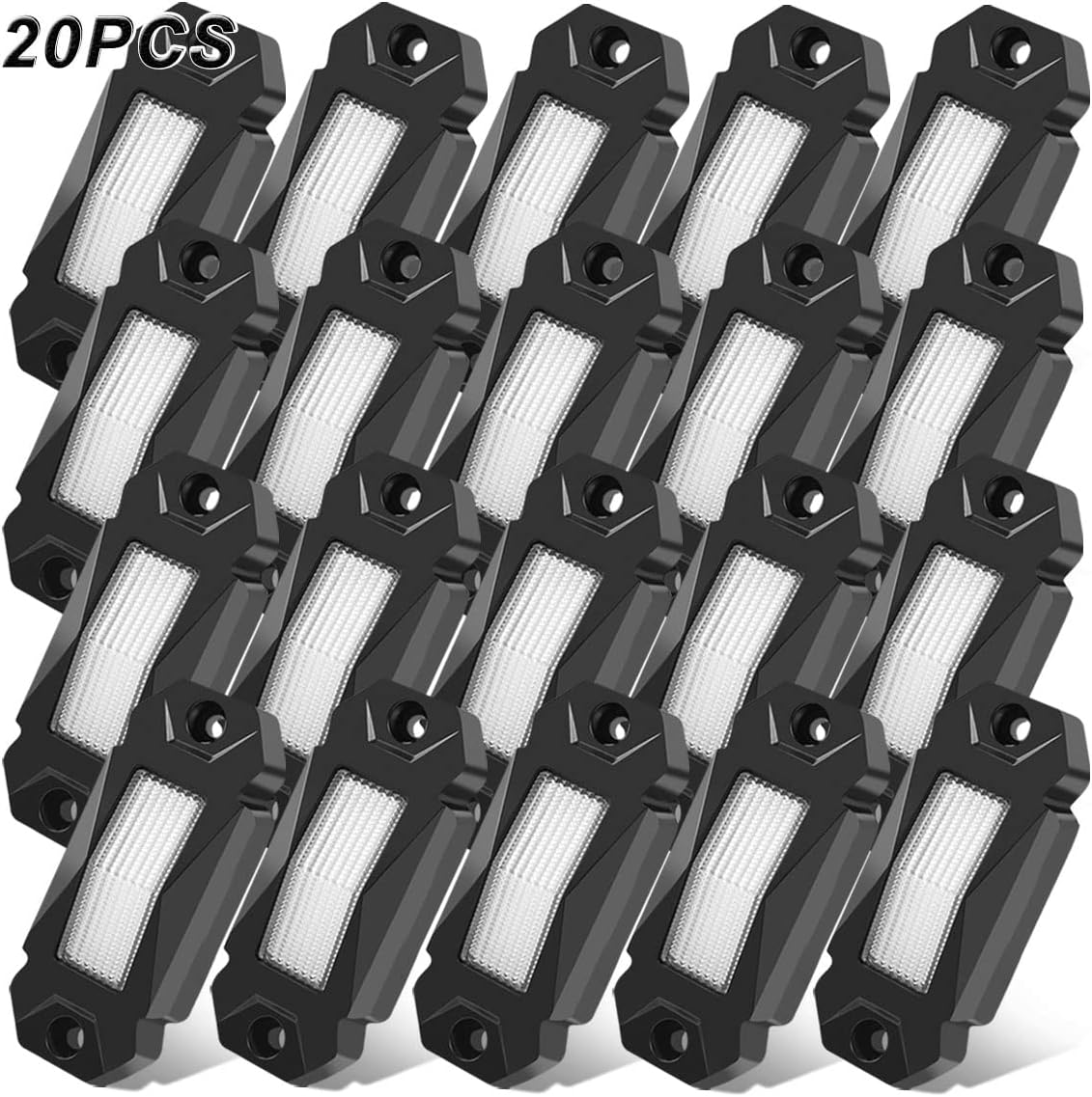 White 16PCS LED Rock Lights Under Glow Waterproof D402