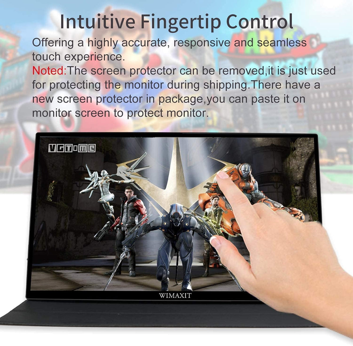 14inch Portable Touch Monitor 1920x1080 FHD External Display with Mini HDMI Input/USB-C Port/3.5mm Audio Out/Cover Stand S4665