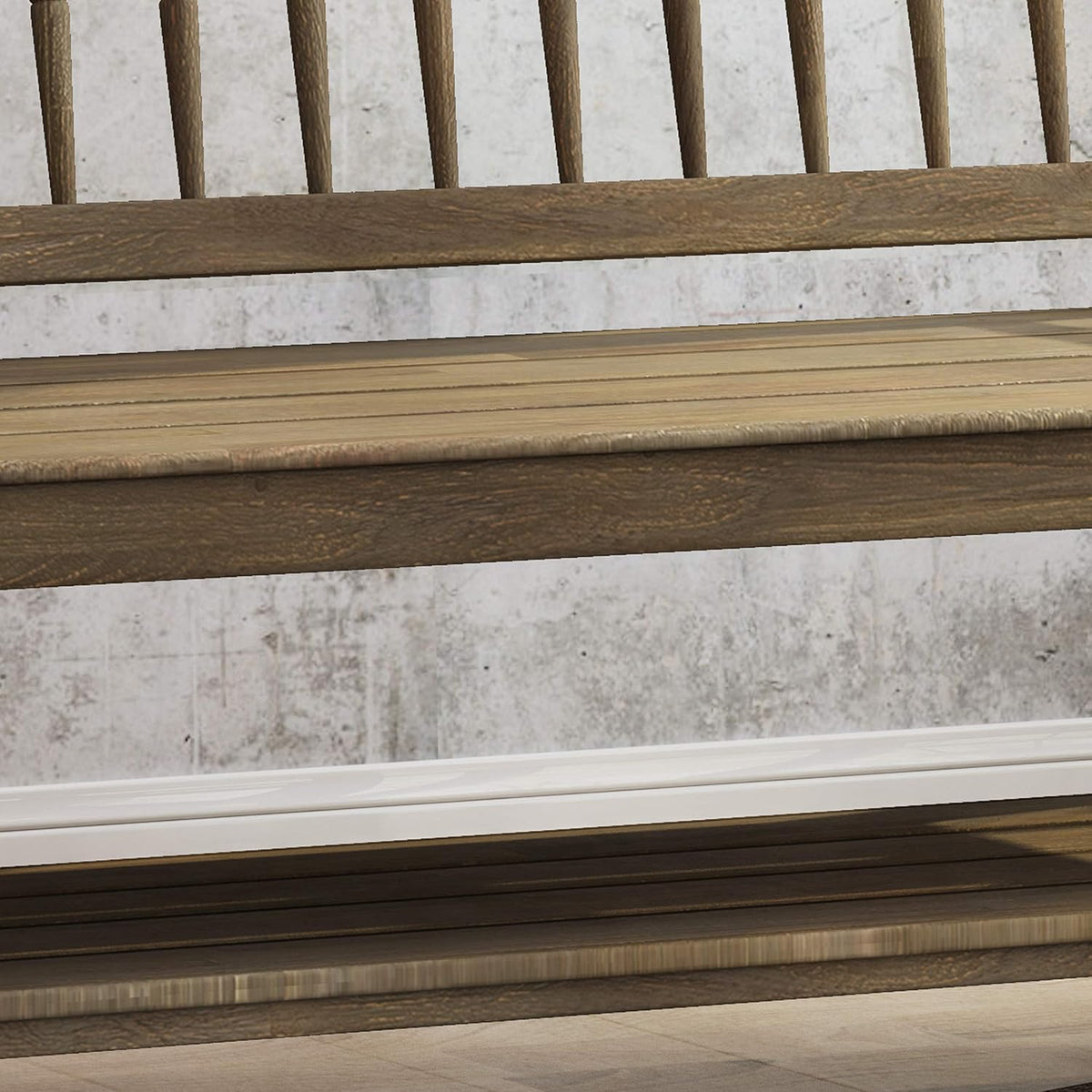 Gray and Black Acacia Wood Bench with Shelf T631201