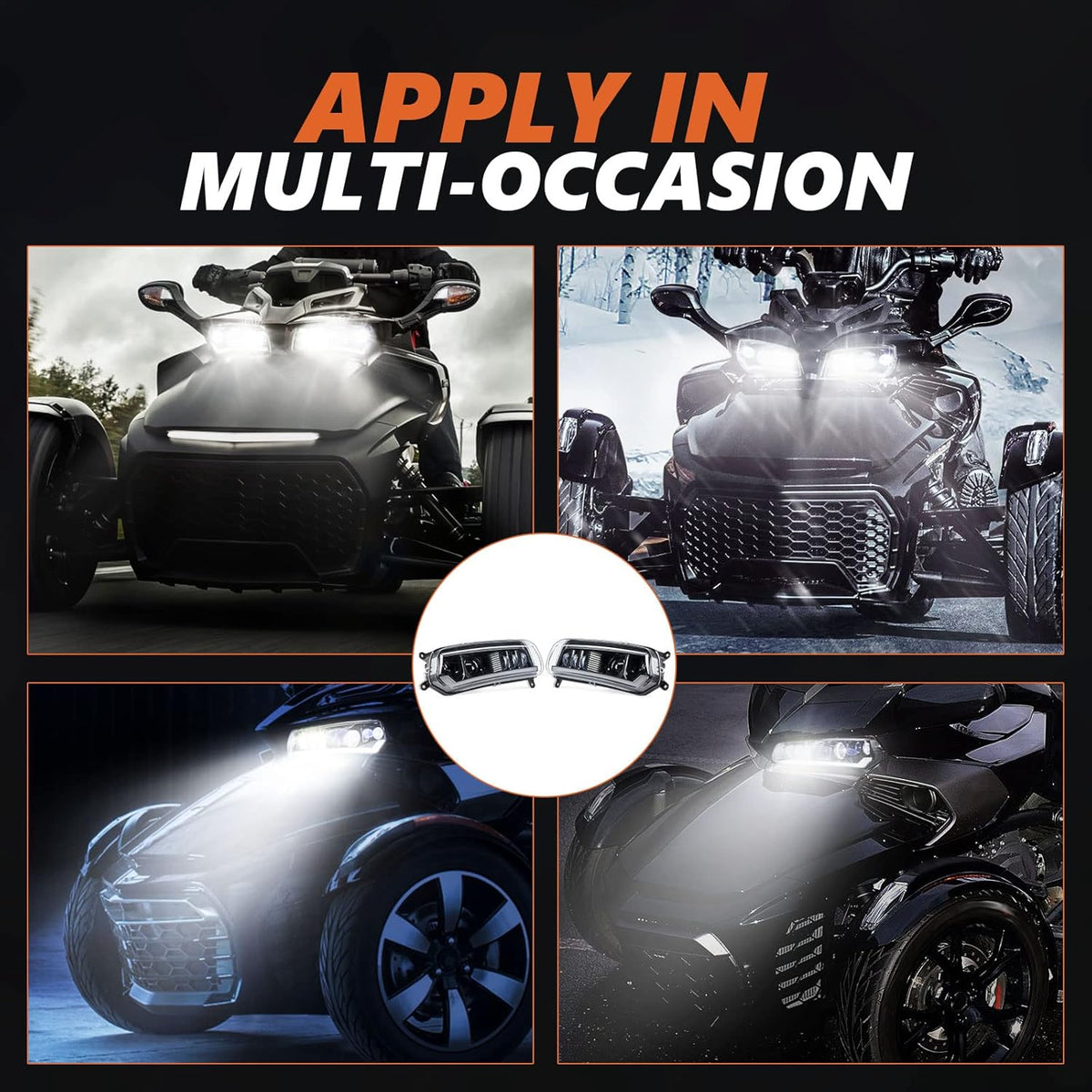 LED Headlight Assembly Kit with Turn Signal Lights and DRL Y127