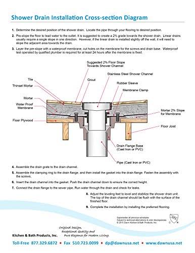 Linear Shower Drain 12x22L A411