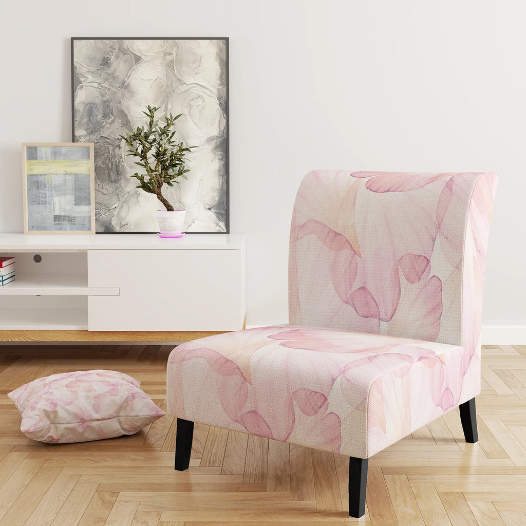 Pink Floral Pattern Upholstered Accent Chair and Arm Chair Q332