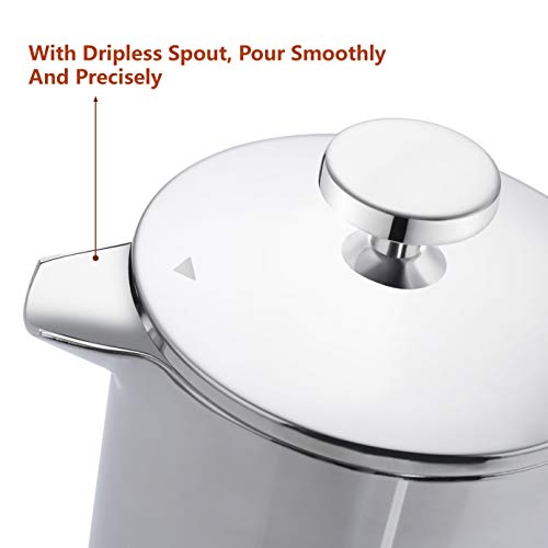 Single Serve 1 Cup Small Stainless Steel Thermal Double Walled French Press 350ML G384