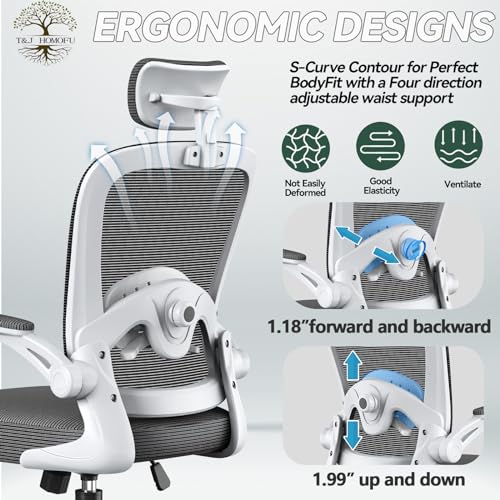 Black Mesh Ergonomic Desk Chair with Adjustable Backrest I5209