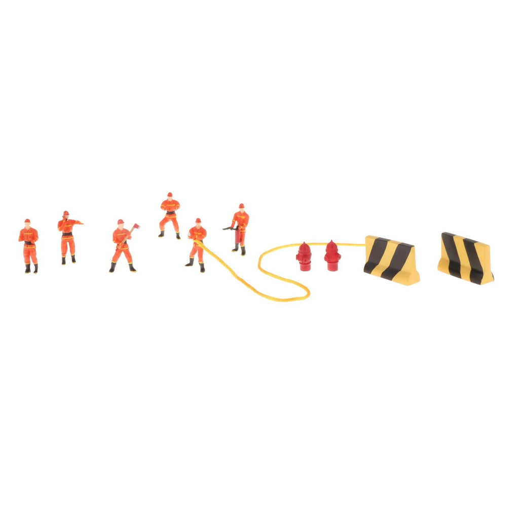 Miniature Firefighter Figures 1:50 Scale Model Train People Diorama Character W6636