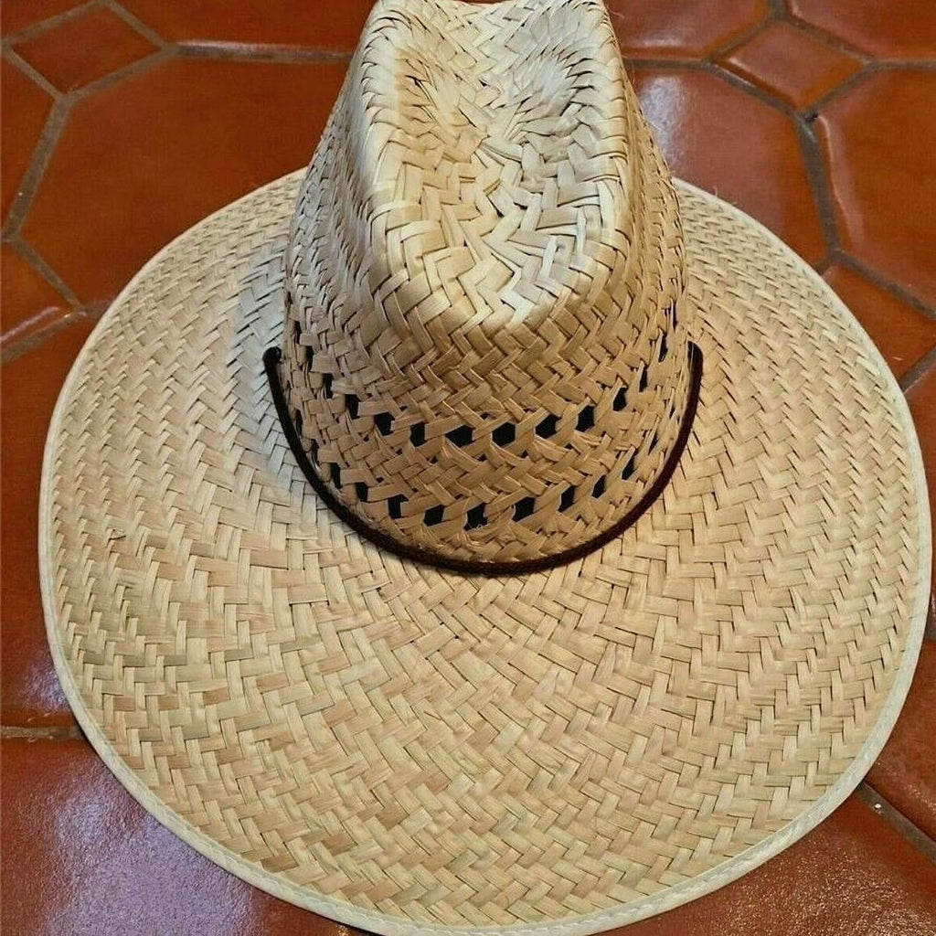 NATURAL STRAW HAT Wide Brim Sombrero Q26034
