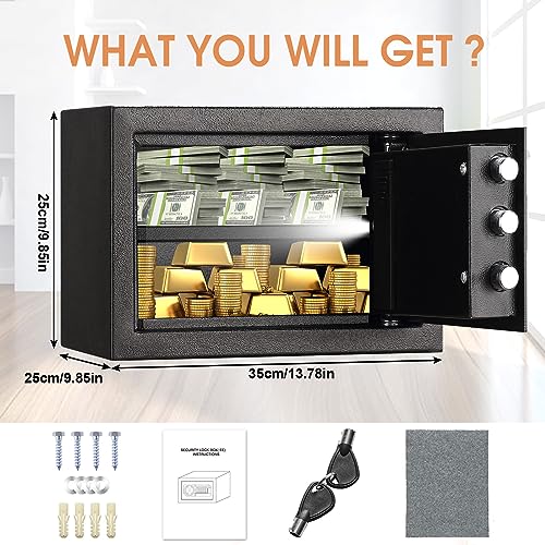 1.0 Cubic Feet Fireproof Waterproof Digital Safe with Keypad Lock and Removable Shelf Q913354