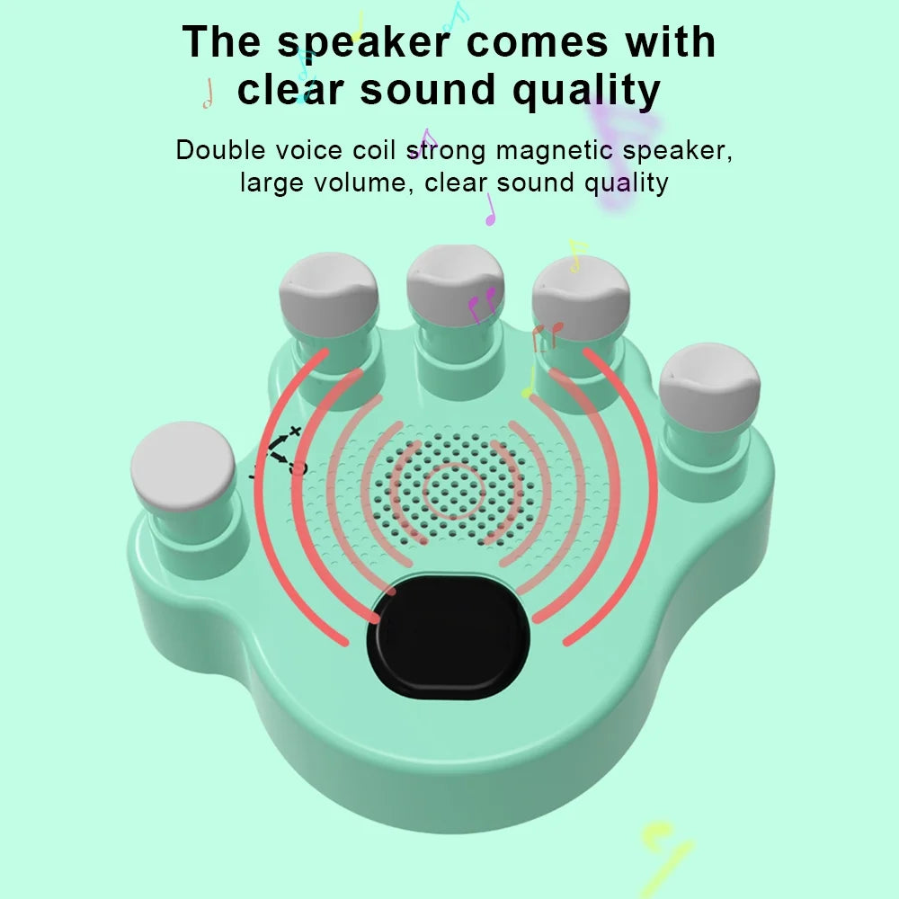 Hand Exerciser Trainer, 2Pcs Piano Hand Shape Corrector, Hand Strengthener with Speaker, Silicone Button, Anti-slip Design B84200