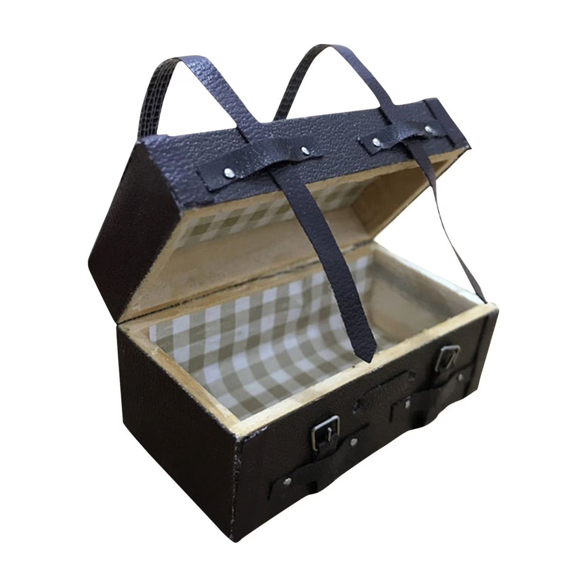 1:12 Vintage Leather Mini Suitcase Dollhouse Decor B921166