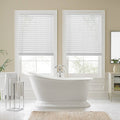 Faux Wood Cordless Shade in White A8787
