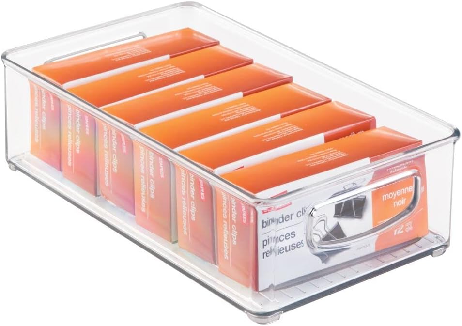 Clear Plastic Storage Container Bins with Handles, 8 Pack V239410