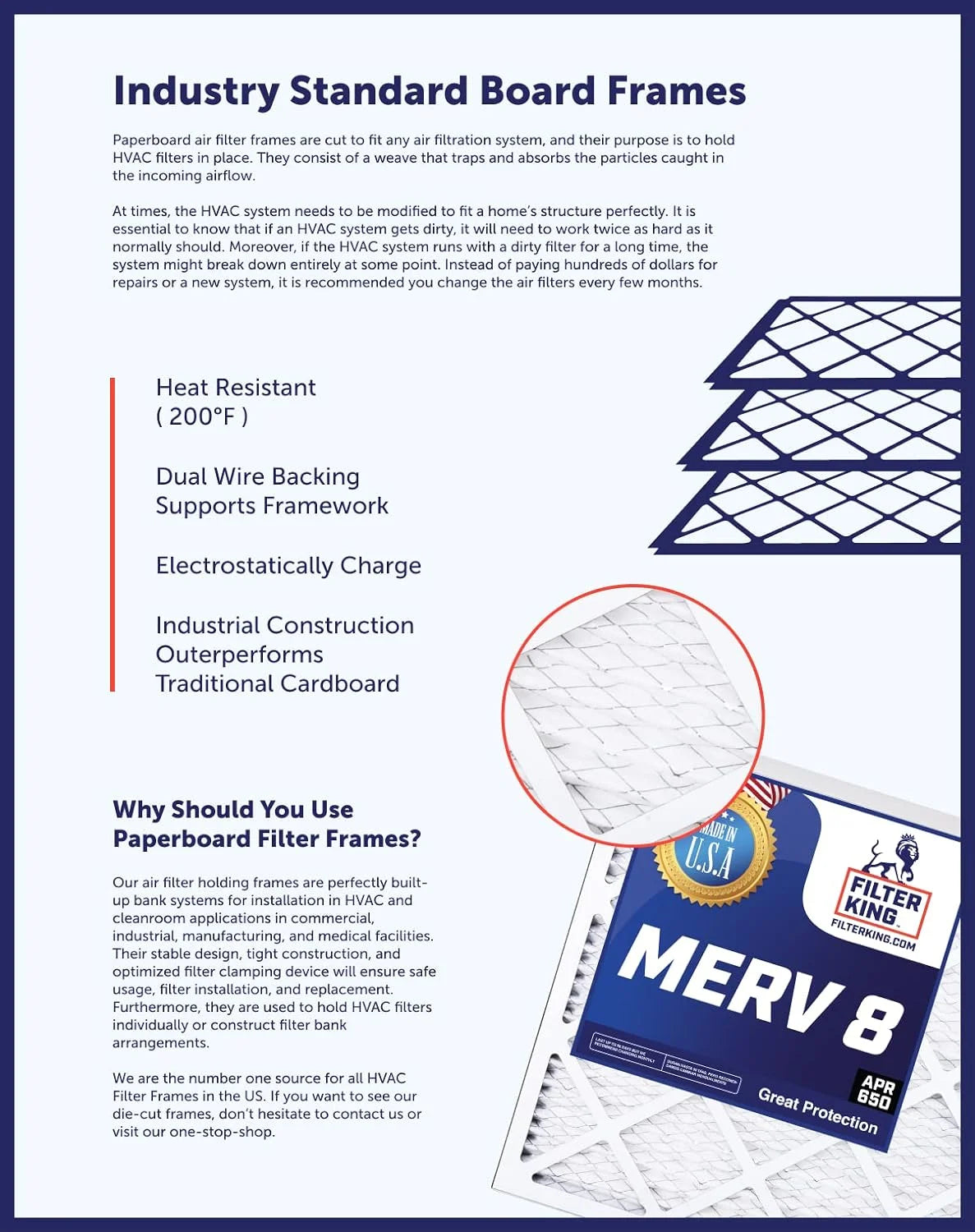 20.5x66x1 MERV 8 Pleated HVAC Air Filter 4-Pack H2445
