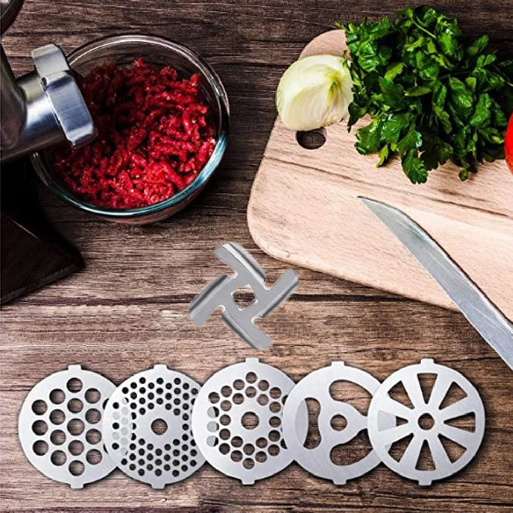 6PC Stainless Steel Meat Grinder Mixer Plate Discs F11010