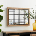Windowpane Wall Mirror 24'' x 32'' Rectangle Wood Metal Frame J684661