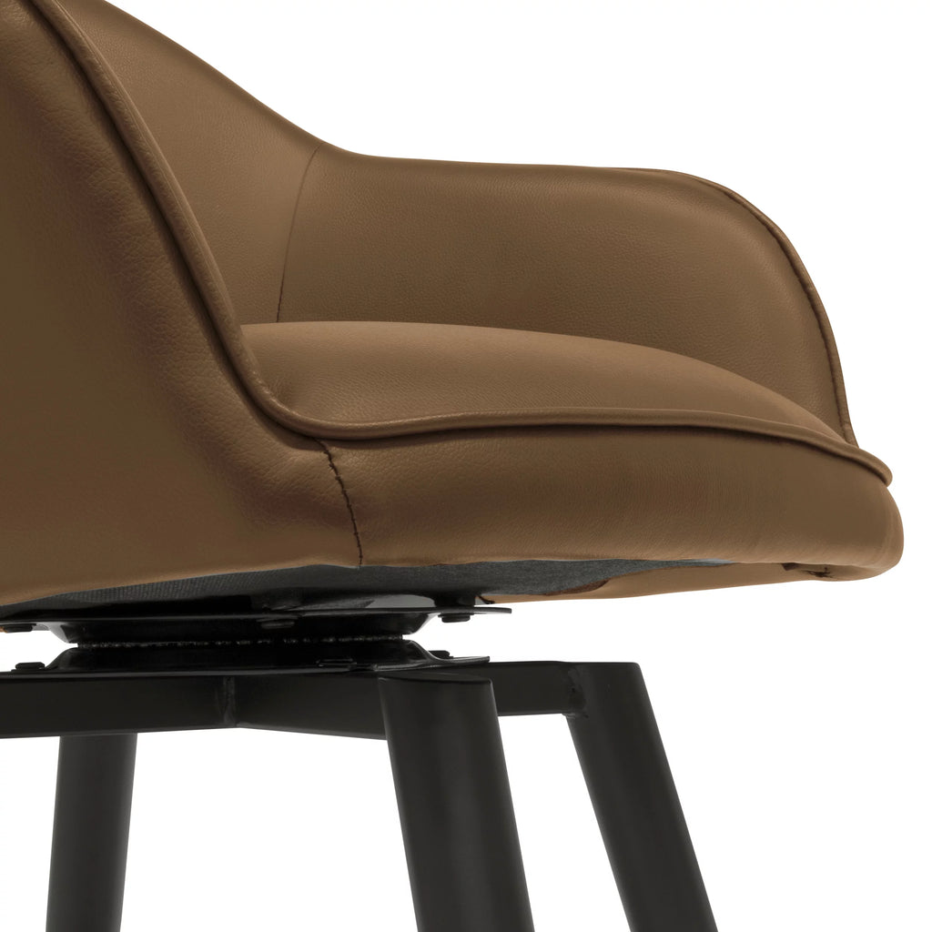 Caramel Brown Swivel Dining Office Chair with Arms H42994