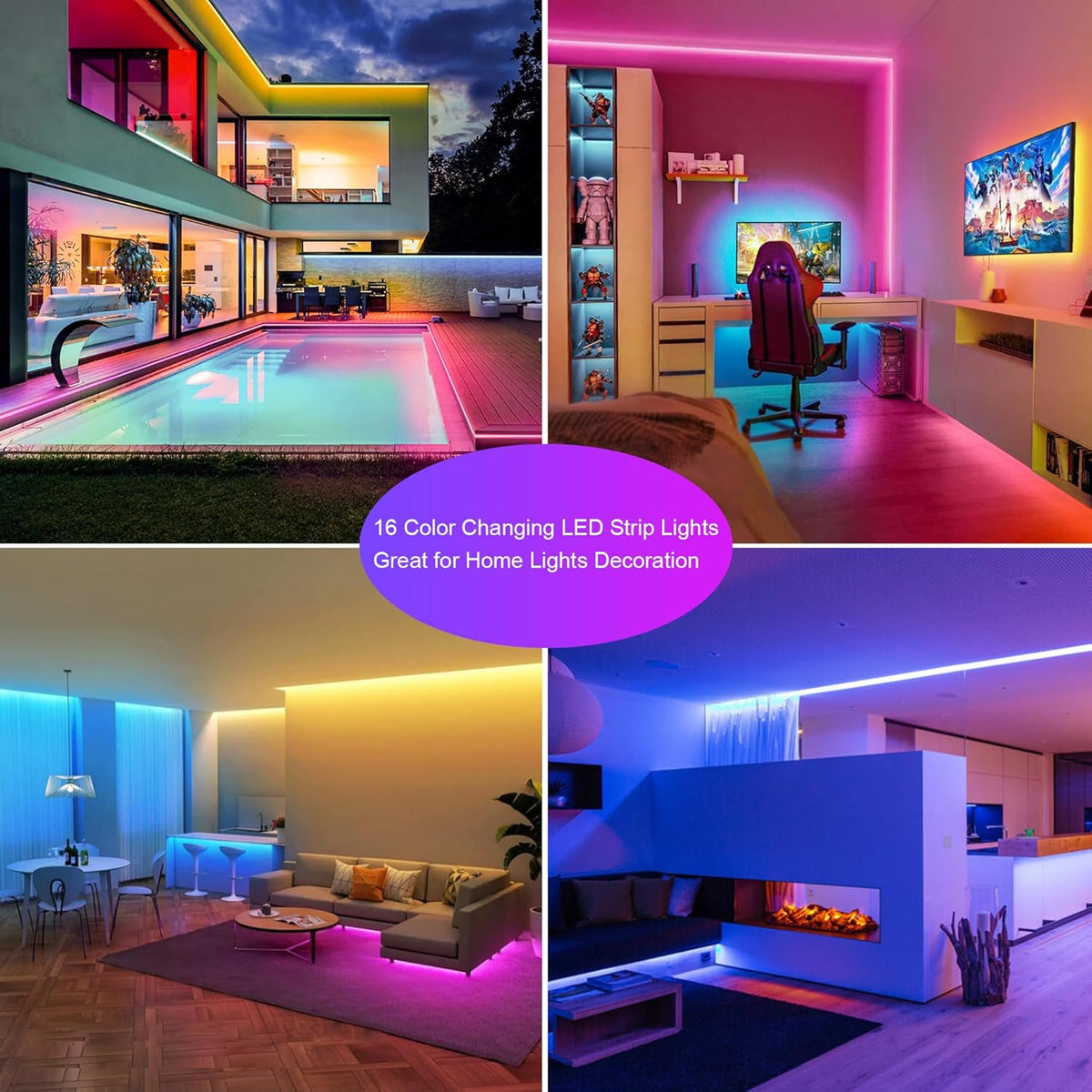 16.4FT 150 LED RGB LED Strip Lights with Remote Controller W5258