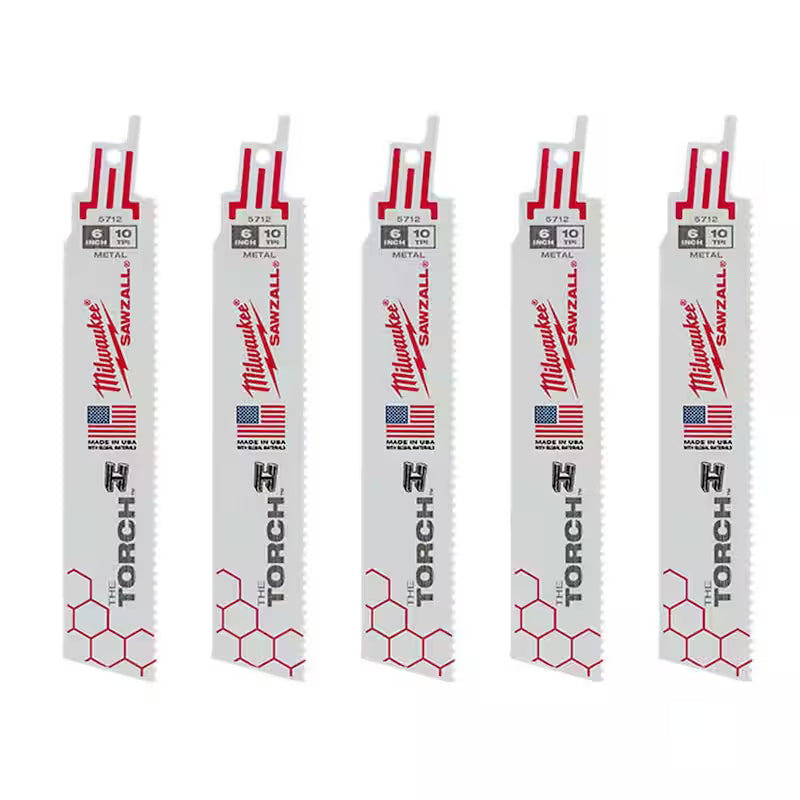 6 in. 10 TPI Reciprocating Saw Blades (5-Pack) R23684