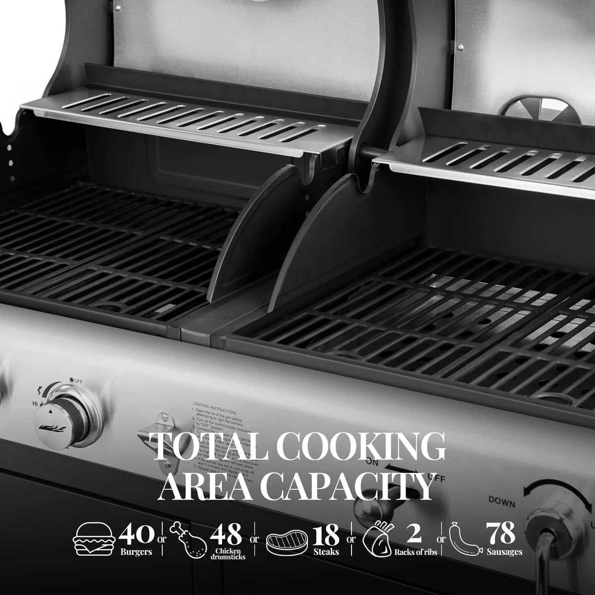 3-Burner Dual Fuel Gas and Charcoal Grill Combo with Cover M81806