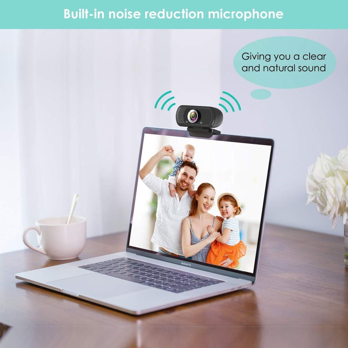 Black 1080P USB Webcam with Microphone L55053