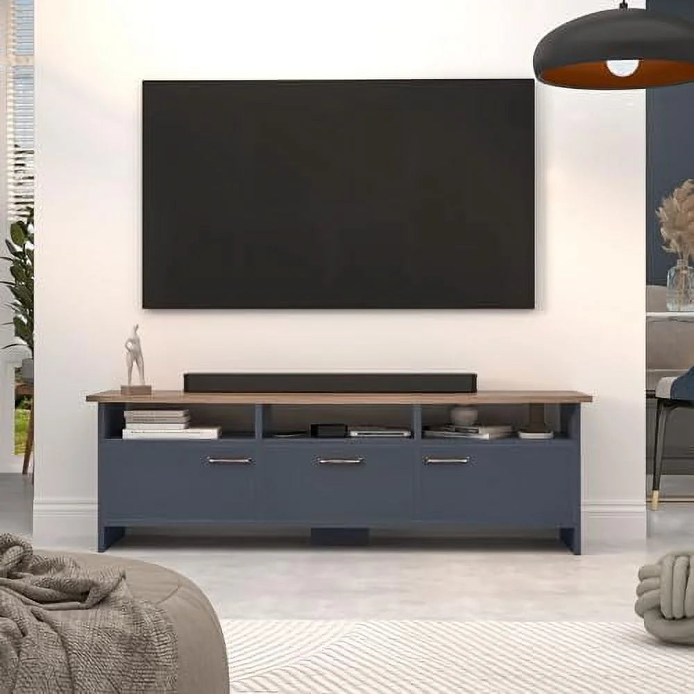 Farmhouse Mid Century Modern 55 inch Wood TV Stand N910