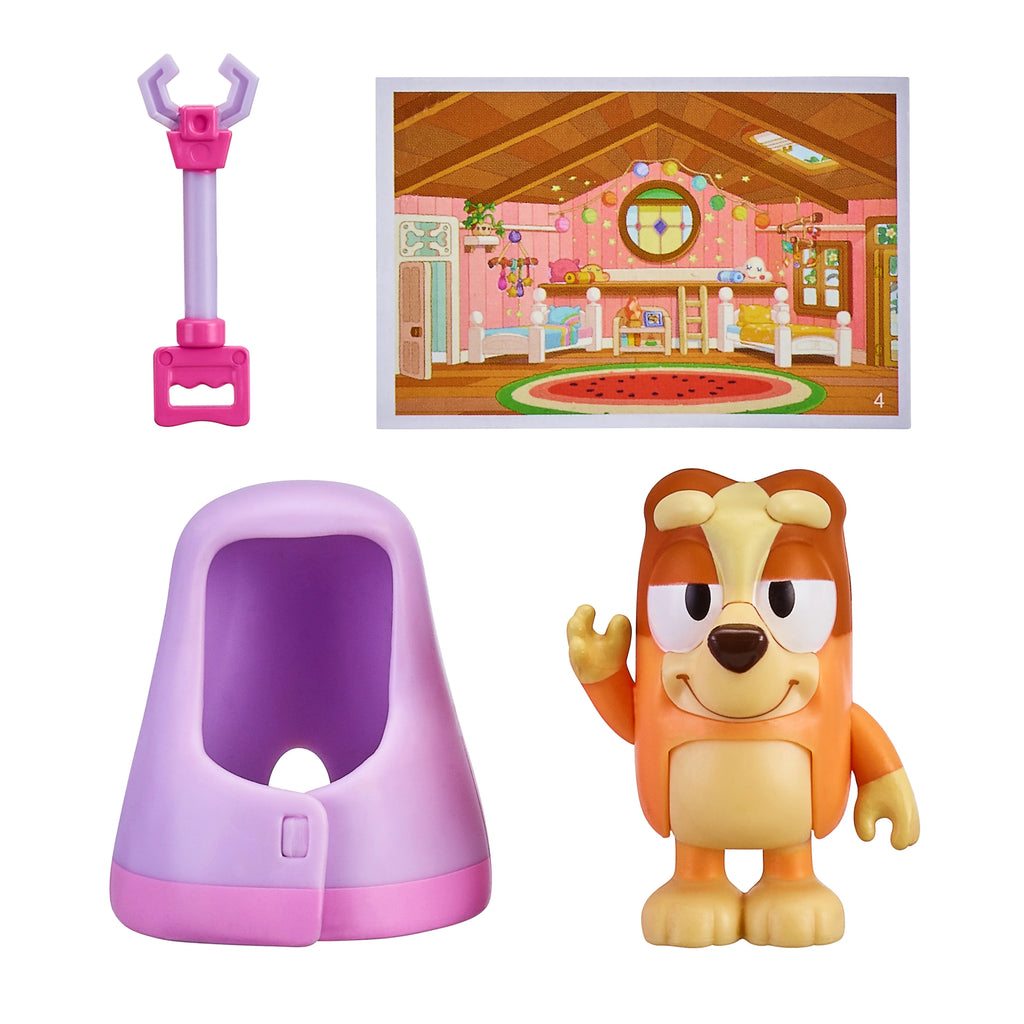 Bluey Story Starter Pack, 1 2-3" Plastic Toy Figure and Accessory, Multi-Color B512
